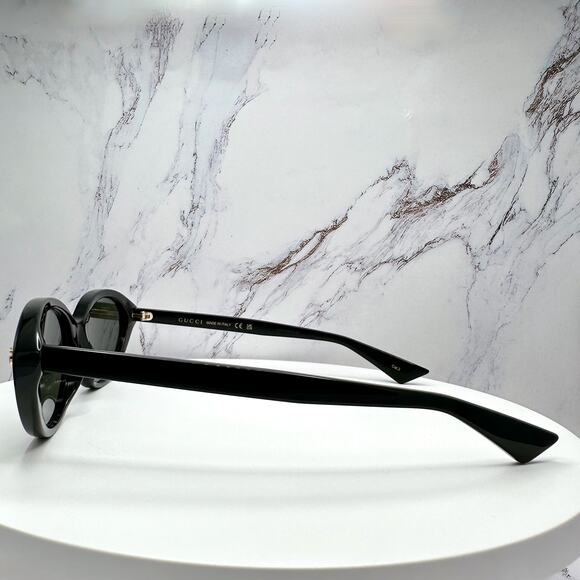 New GUCCI Sunglasses Black Cat Eye Gold Metal Front Interlocking GG Logo Womens main image 14